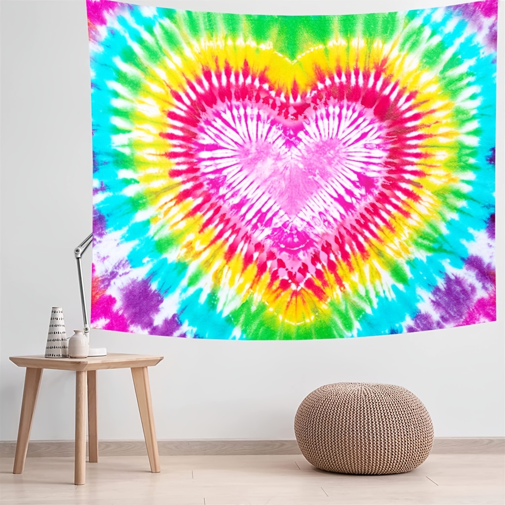Brighten Home Colorful Tie dye Love Tapestry Wall Hanging! Temu