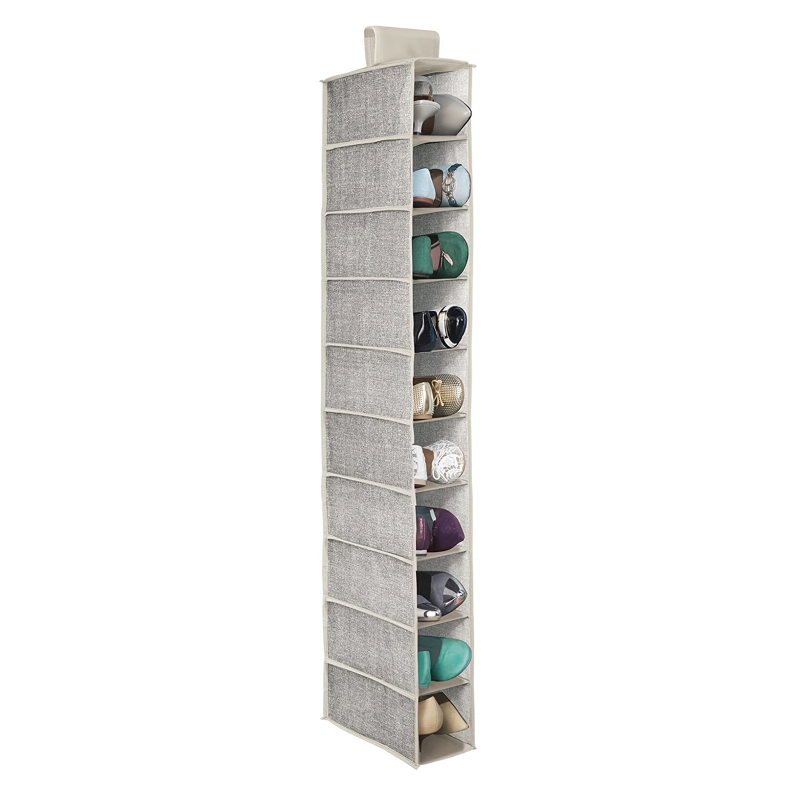 10 shelf Hanging Shoe Organizer Closet Stylish Grey Design Temu Canada