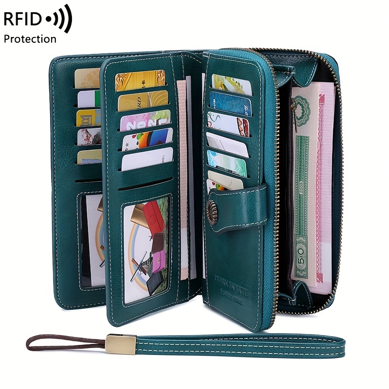 Letter Detail Long Wallet, Women's Fashion Faux Leather Wallet With