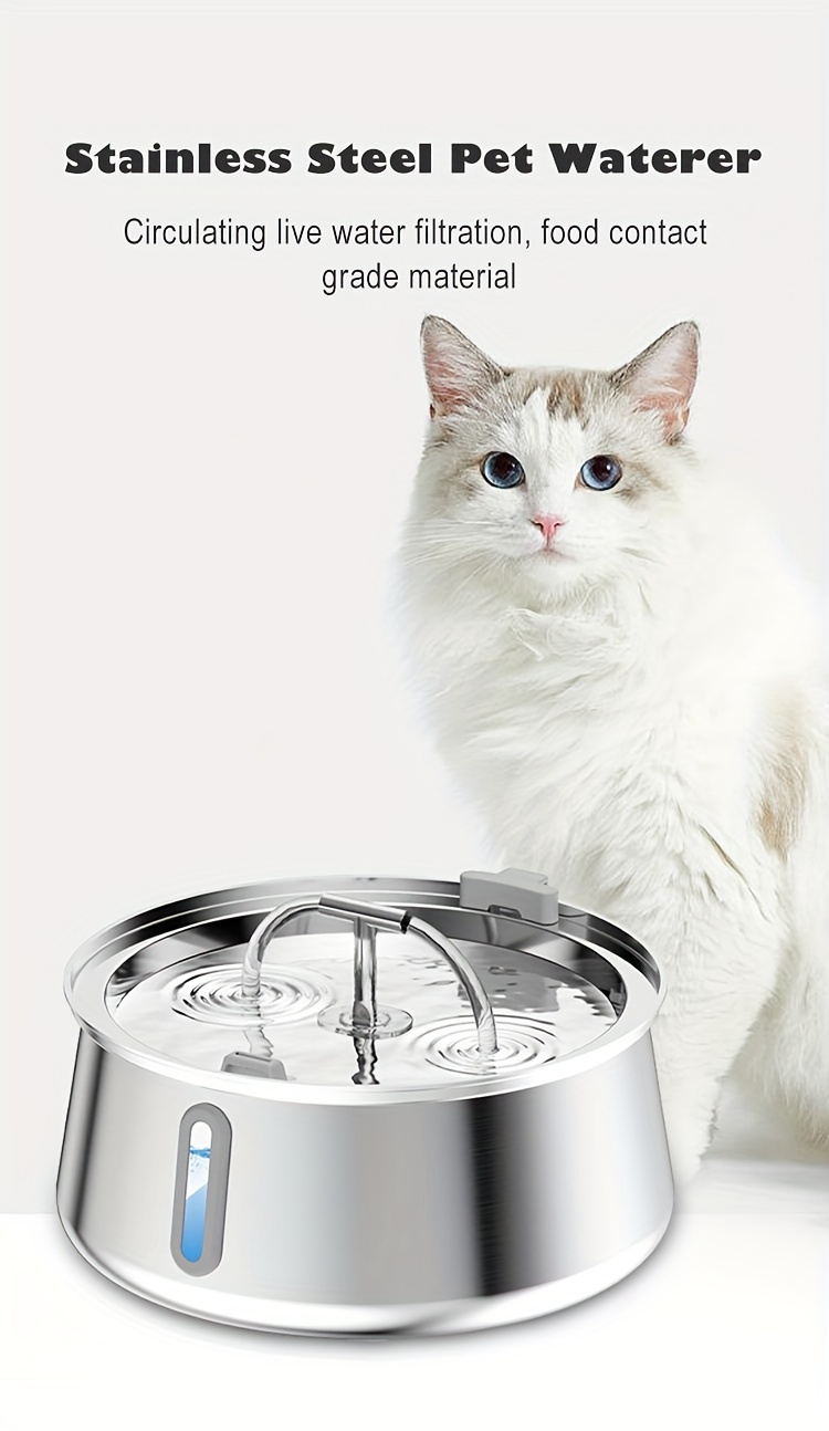 Stainless Steel Dog Water Fountain Large Capacity Pet Water Temu