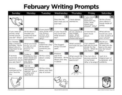 February Writing Prompts | Journal Prompts | Lakeshore®