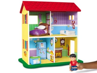 Toddler Dollhouse with Soft Furniture at Lakeshore Learning