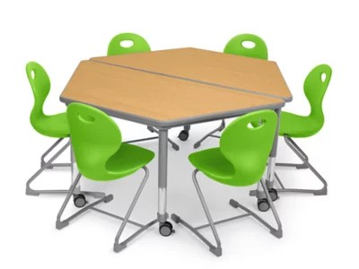 FlexSpace Ergo Chair Trapezoid Table Zone Green at Lakeshore Learning