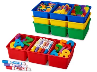 Divided Storage Bins Set of 4 at Lakeshore Learning