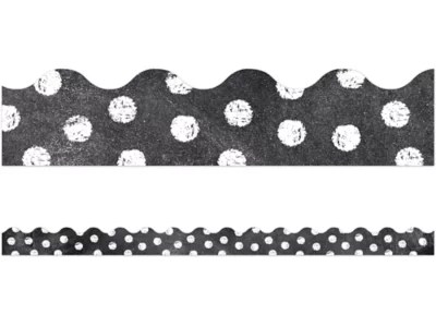 Chalk It Up! White Polka Dot Scalloped Border at Lakeshore Learning