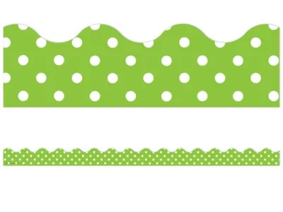 Lime Green Polka Dot Scalloped Border at Lakeshore Learning