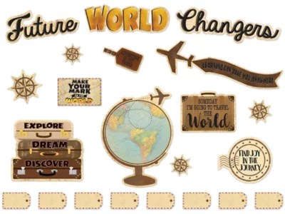 Travel the Map! Bulletin Board Set at Lakeshore Learning