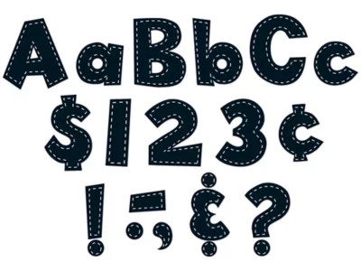 Black Stitched 4" PunchOut Letters at Lakeshore Learning