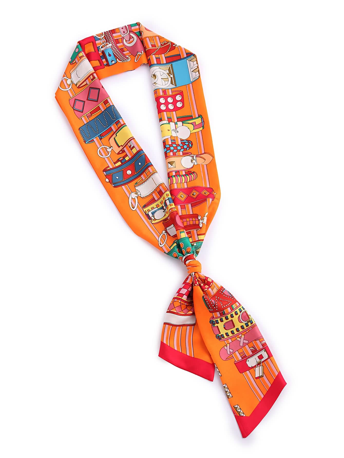 Belt Print Skinny Scarf EmmaClothWomen Fast Fashion Online