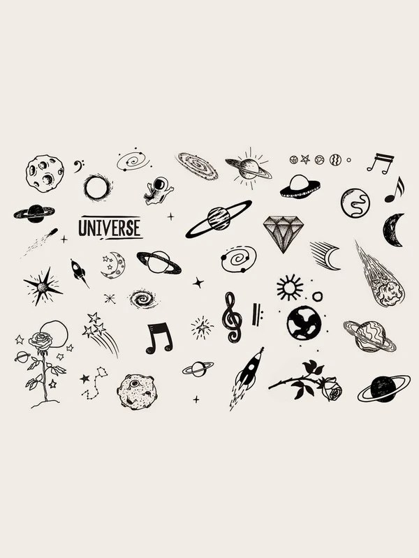 2Sheets Planet Pattern Tattoo Sticker | Shein Eur 799_x_600_webp
