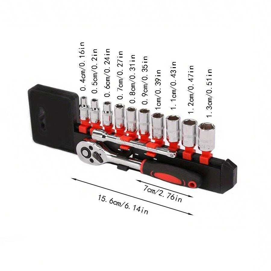 12pcs Socket Wrench Set, Multifunctional Tool Ratchet Quick Repair Car