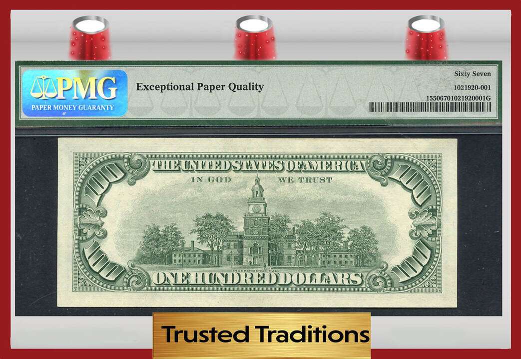 USA 100 Dollar 1966 LEGAL TENDER RED SEAL PMG 67 EPQ SUPERB GEM