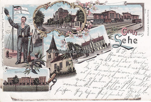 Lehe / Bremerhaven 1903 Ansichtskarte / Postkarte / Litho