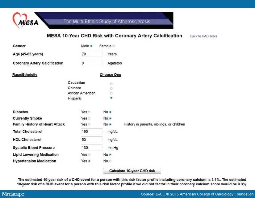 10Year CHD Risk Prediction Using Coronary Artery Calcium