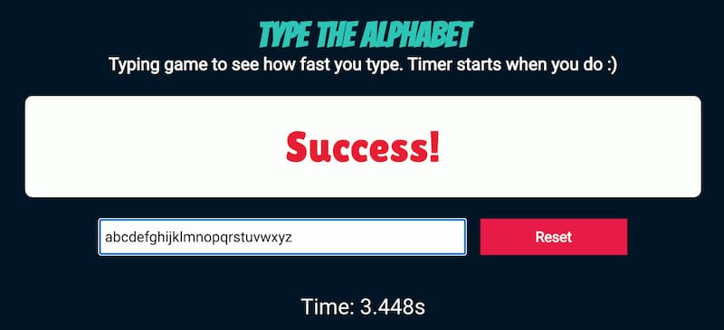 Teclear el alfabeto lo más rápido que puedas