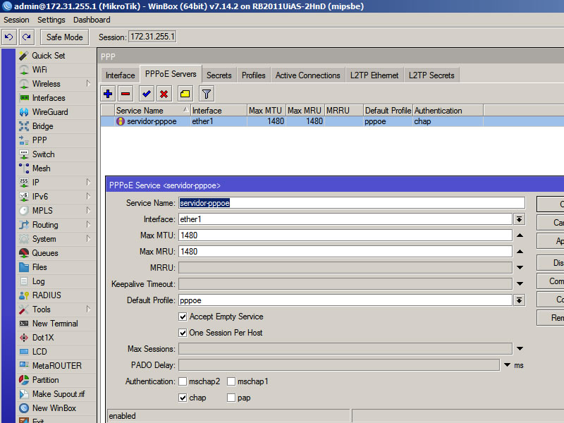 Radius com PPPoE Pages 2.0 MKAUTH