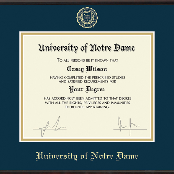 Notre Dame Certificate