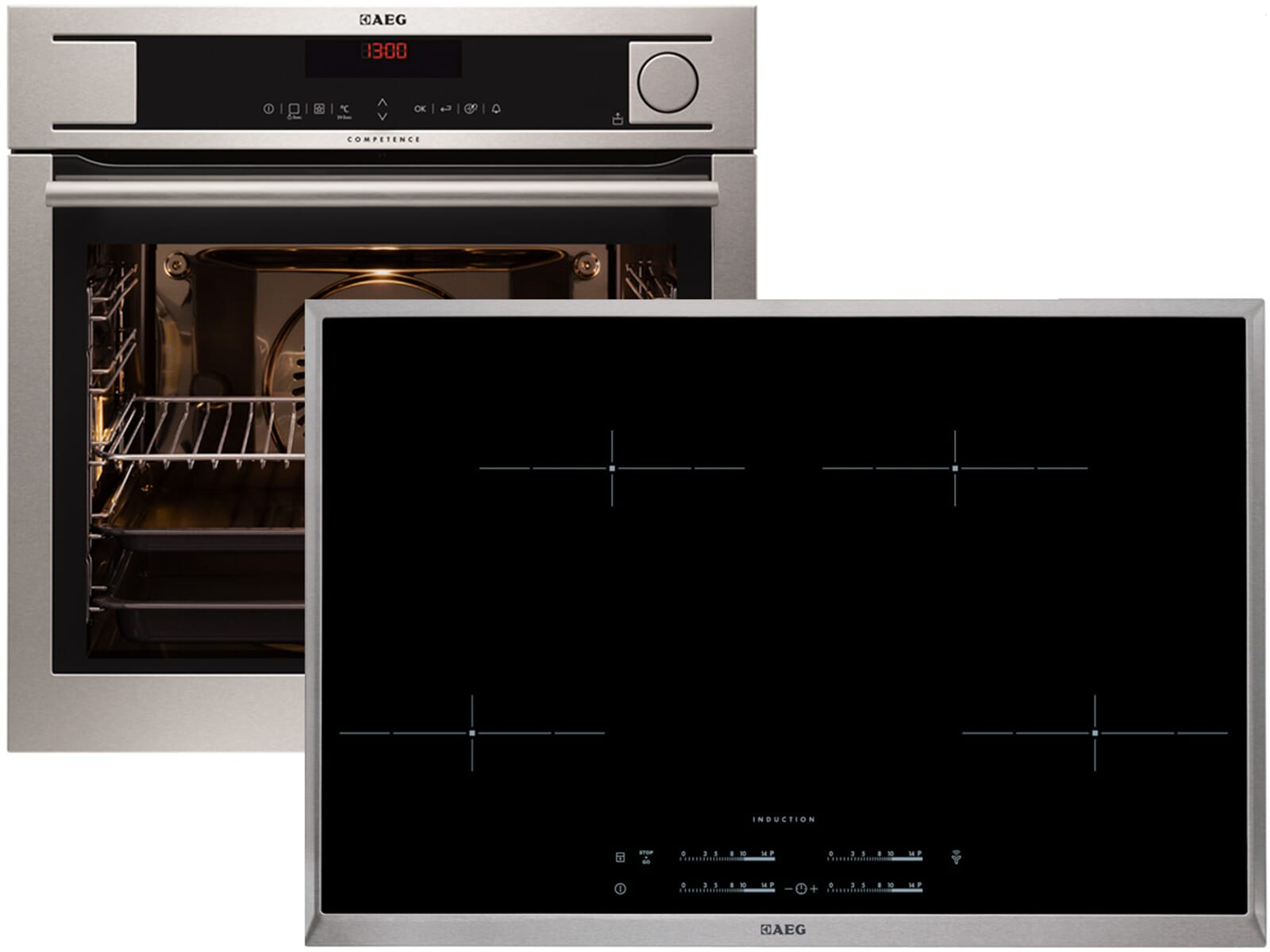 AEG Einbau Backofen Herd Set Dampfbackofen + Induktion Kochfeld Einbau