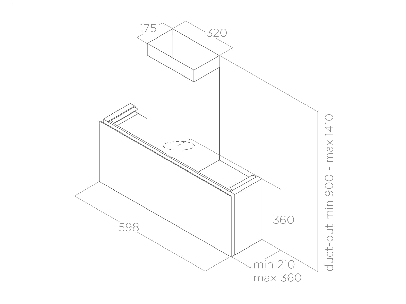Elica Rules Dekton® PRF0163755 Wandhaube 60 cm Anthrazit