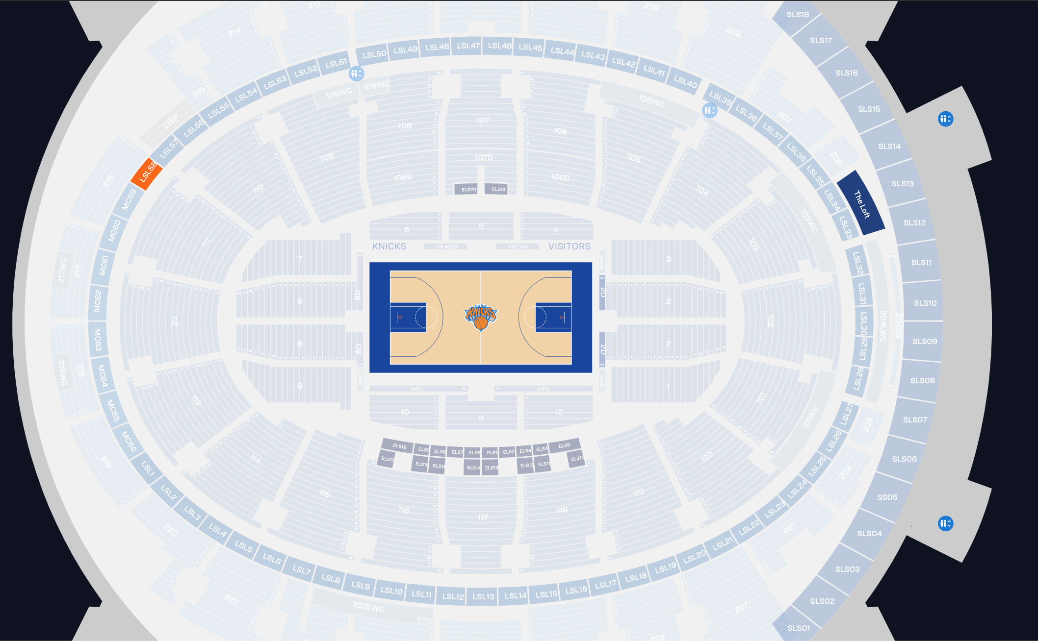 Madison Square Garden Detailed Seating Chart Print Of Vintage Madison