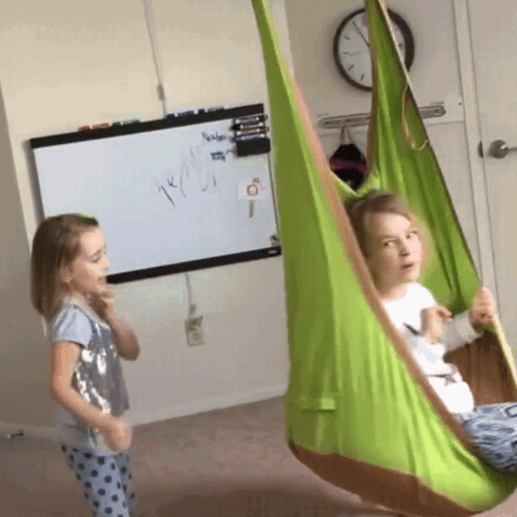 성인 및 어린이 모든 면화 캔버스 스윙 실내 Housetop 교수형 해먹, 크기 55 * 75 * 145cm, 임의 색상 배송