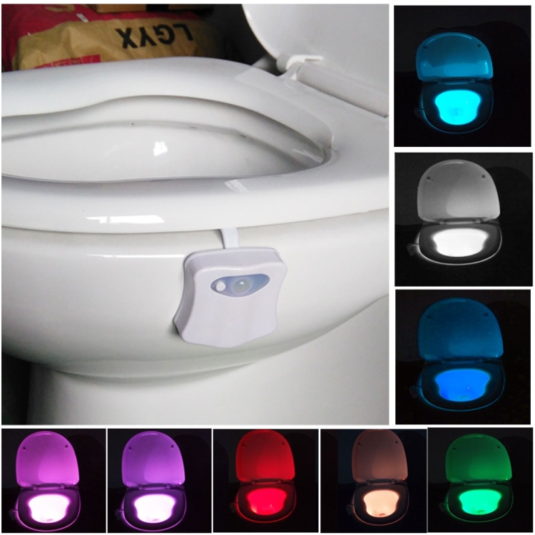 8 Colors Indoor Lighting Night Lights Motion Sensor LED Toilet Seat