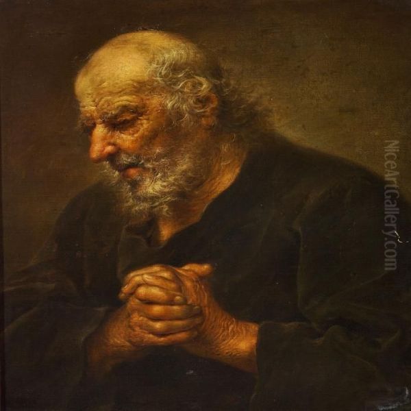 An Old Man Praying oil painting reproduction by Rembrandt