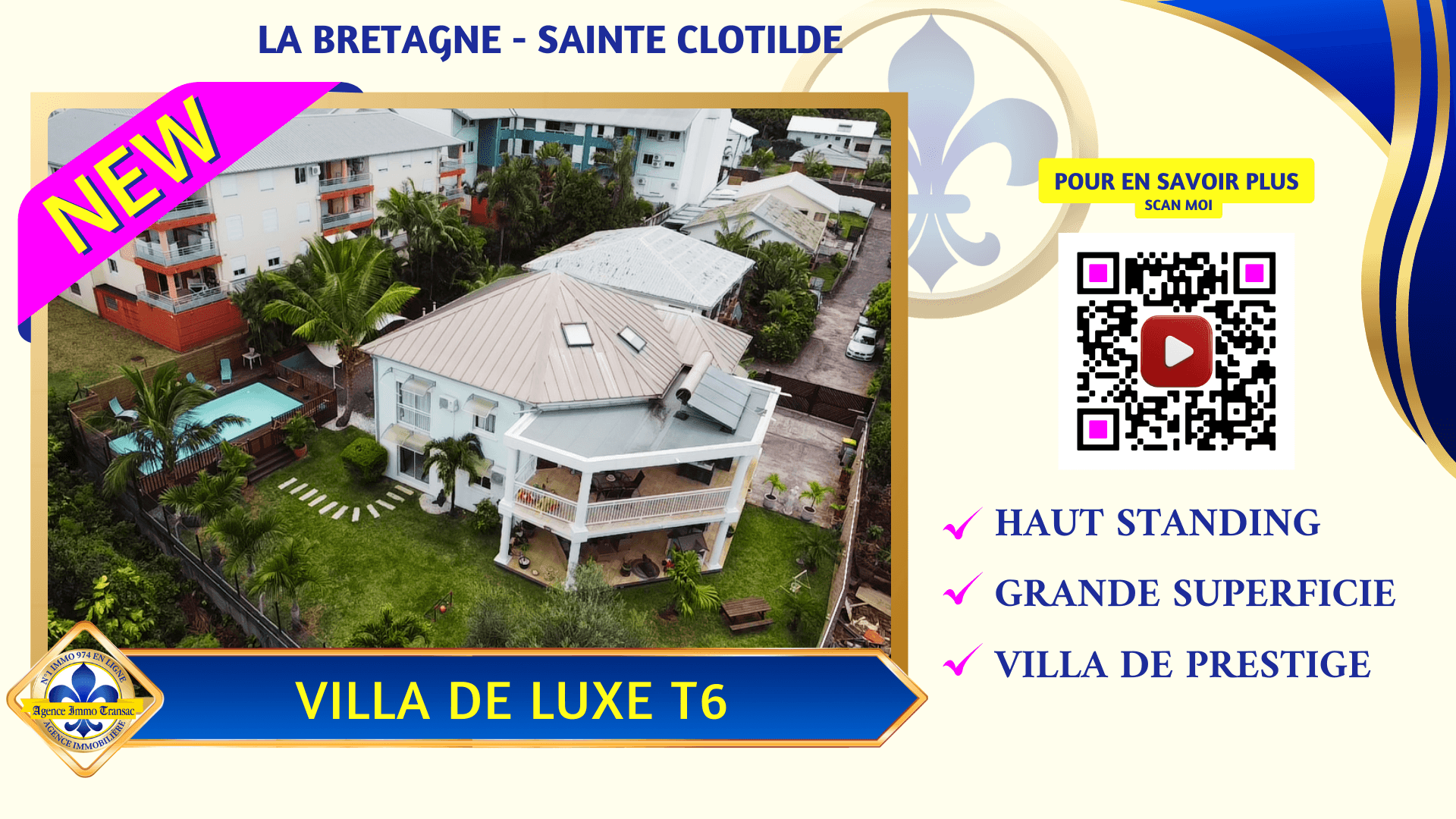 Villa de Luxe SainteClotilde 288m² avec Vue Immo Transac Réunion