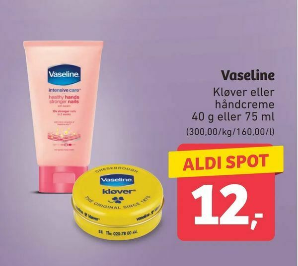 Vaseline tilbud hos ALDI