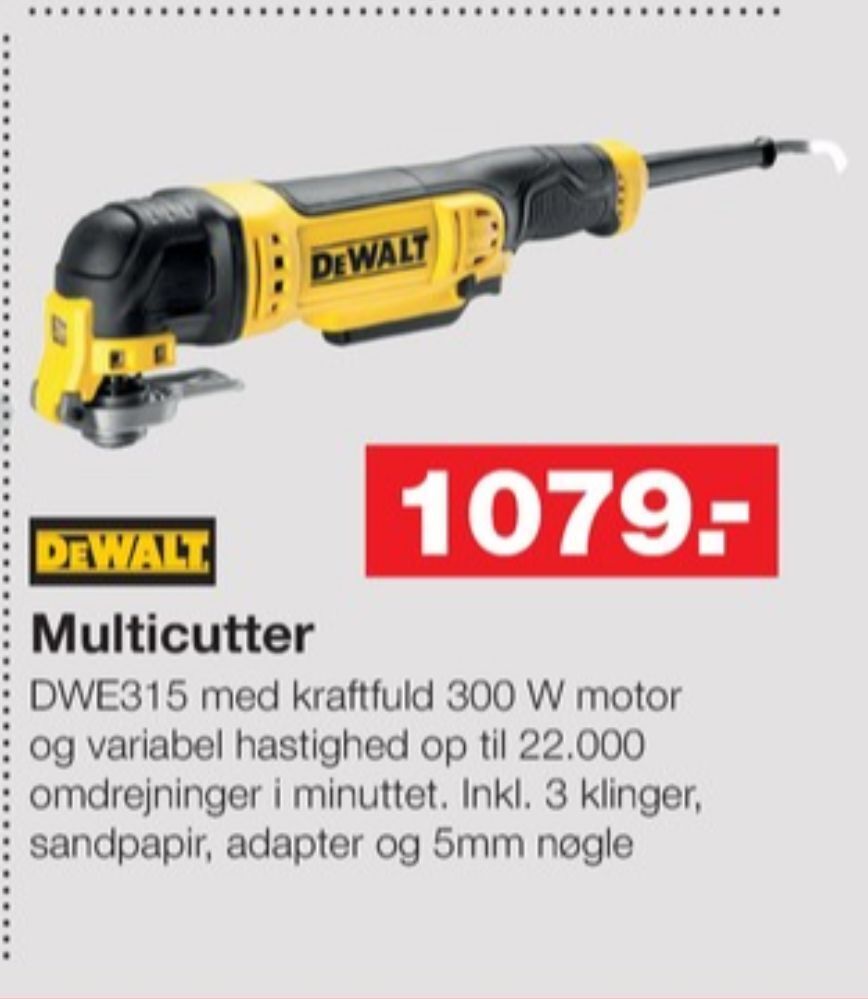 Dewalt multicutter tilbud hos Bauhaus