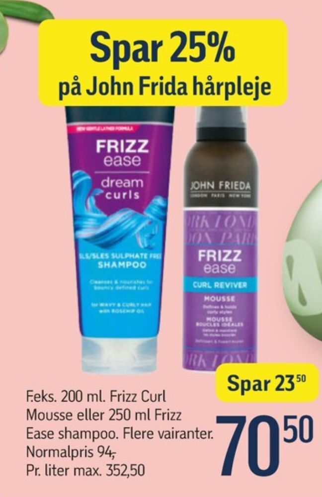 John frieda tilbud hos Føtex