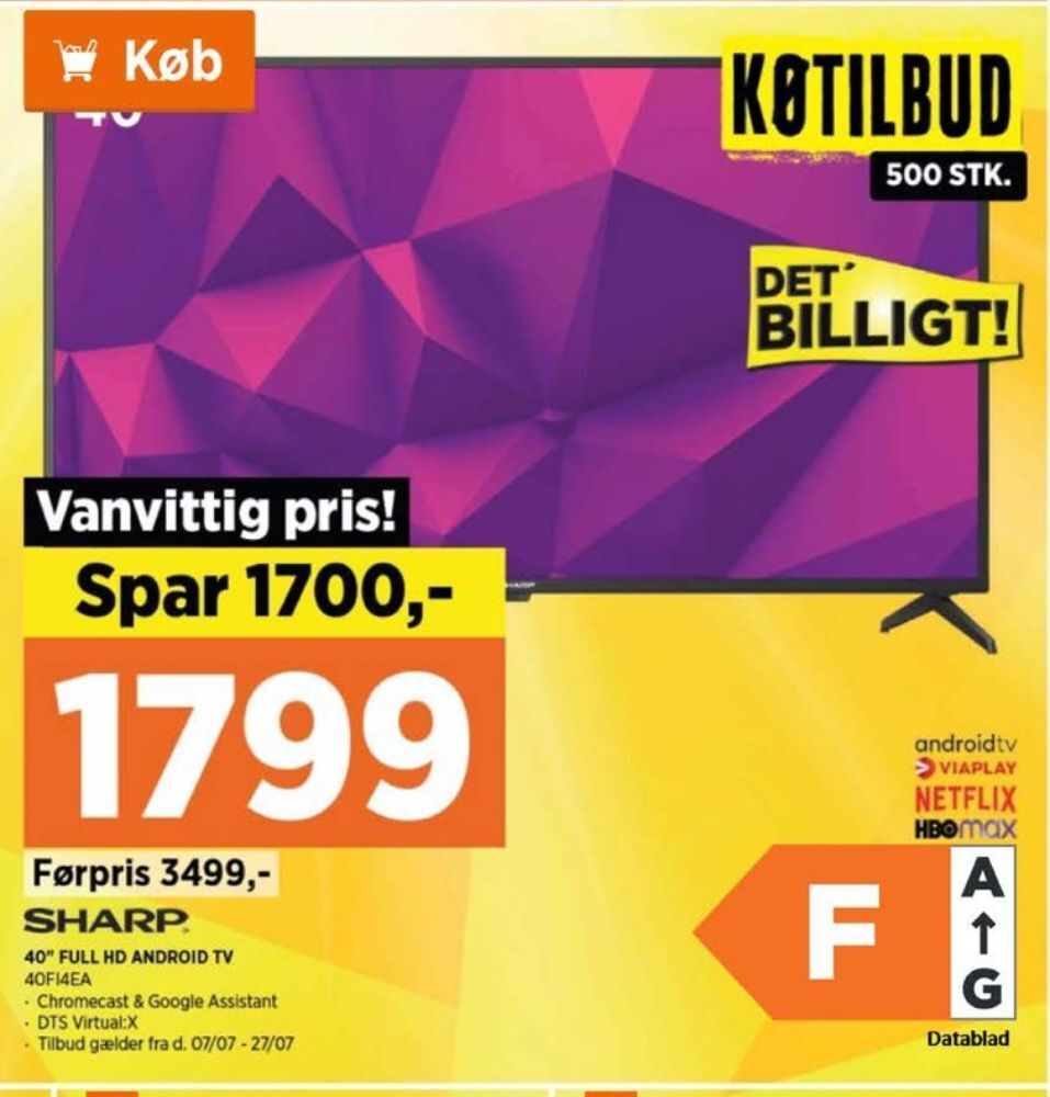 Sharp tv tilbud hos Power