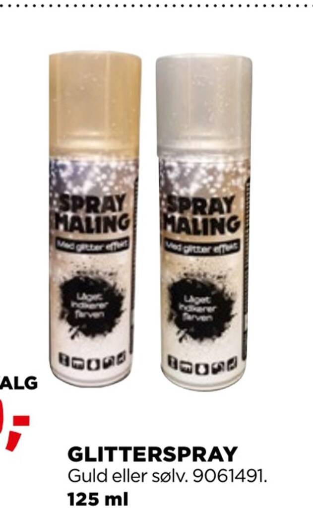 Glitterspray tilbud hos jem & fix