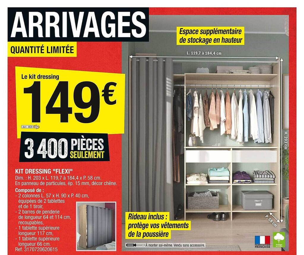 Promo Kit dressing chez Brico Dépôt