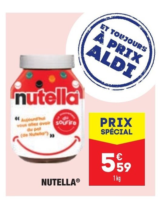Promo Nutella chez ALDI