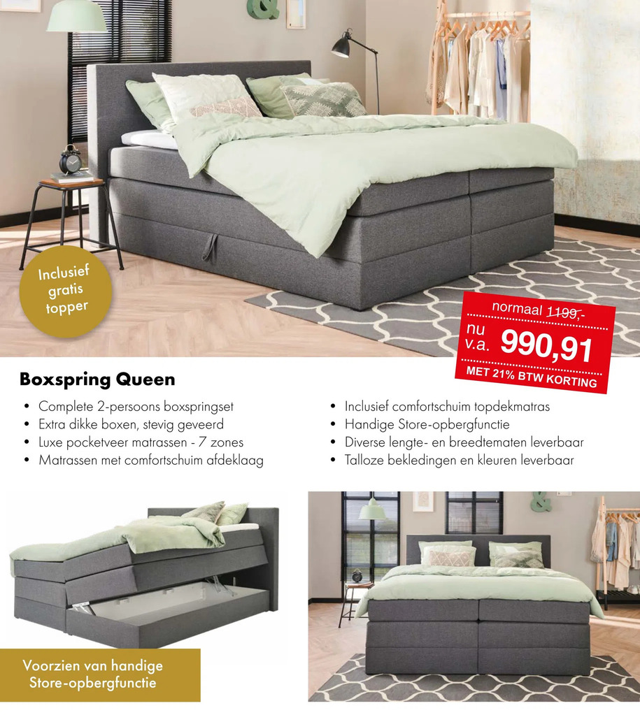 Boxspring queen aanbieding bij Woonsquare