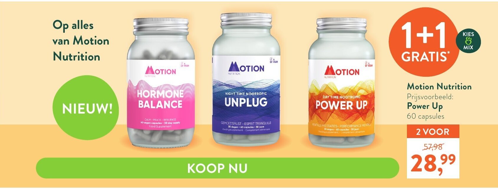 Motion Nutrition Power up aanbieding bij Holland & Barrett