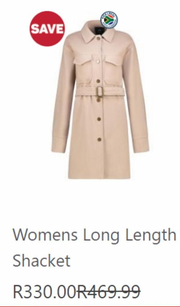 Jacket offer at Pick N Pay Clothing