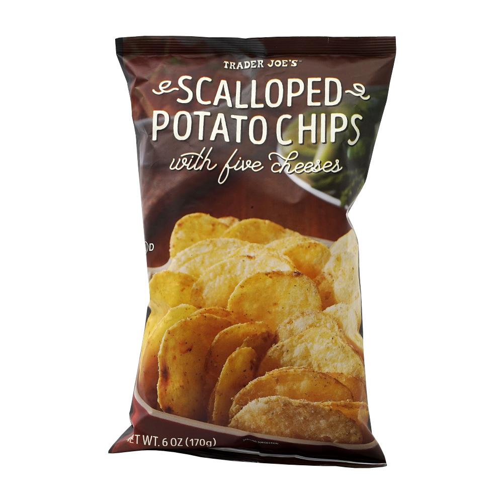 상품 상세보기 [Trader Joe's] 트레이더 조 ,스캘럽 포테이토 칩 위드 5 치즈, 170 g ,Scalloped