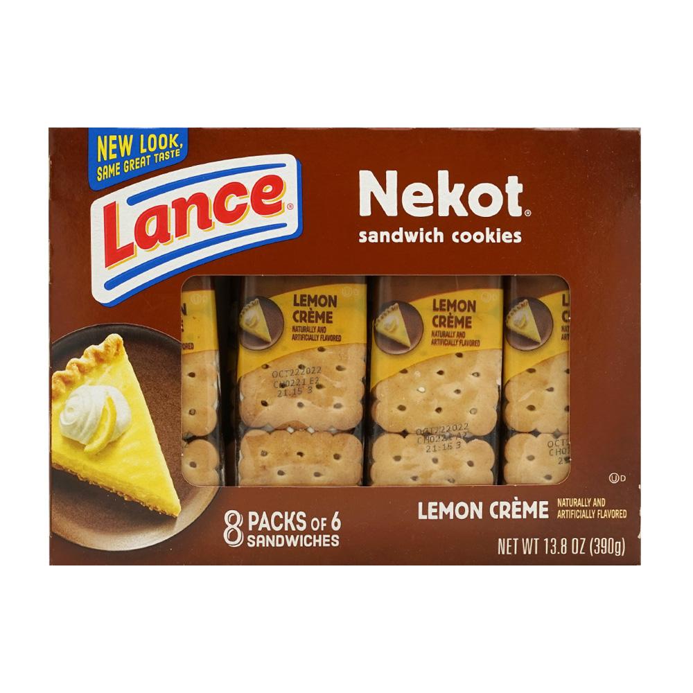 상품 상세보기 [Lance] 랜스 ,네코트 샌드위치 쿠키 레몬 크림, 8 팩 ,Nekot Sandwich Cookies