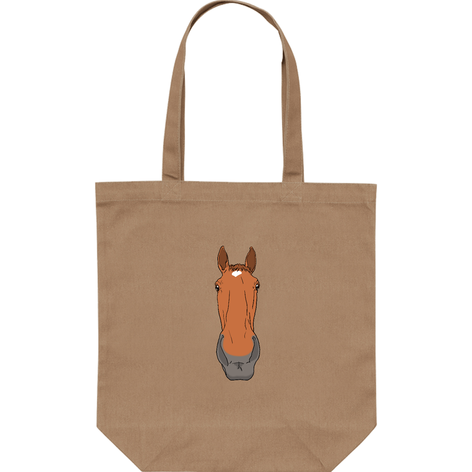 horse faceレギュラーキャンバストートバッグ(M)の商品購入ページ｜クリエイターのオリジナルグッズ販売のオリラボマーケット