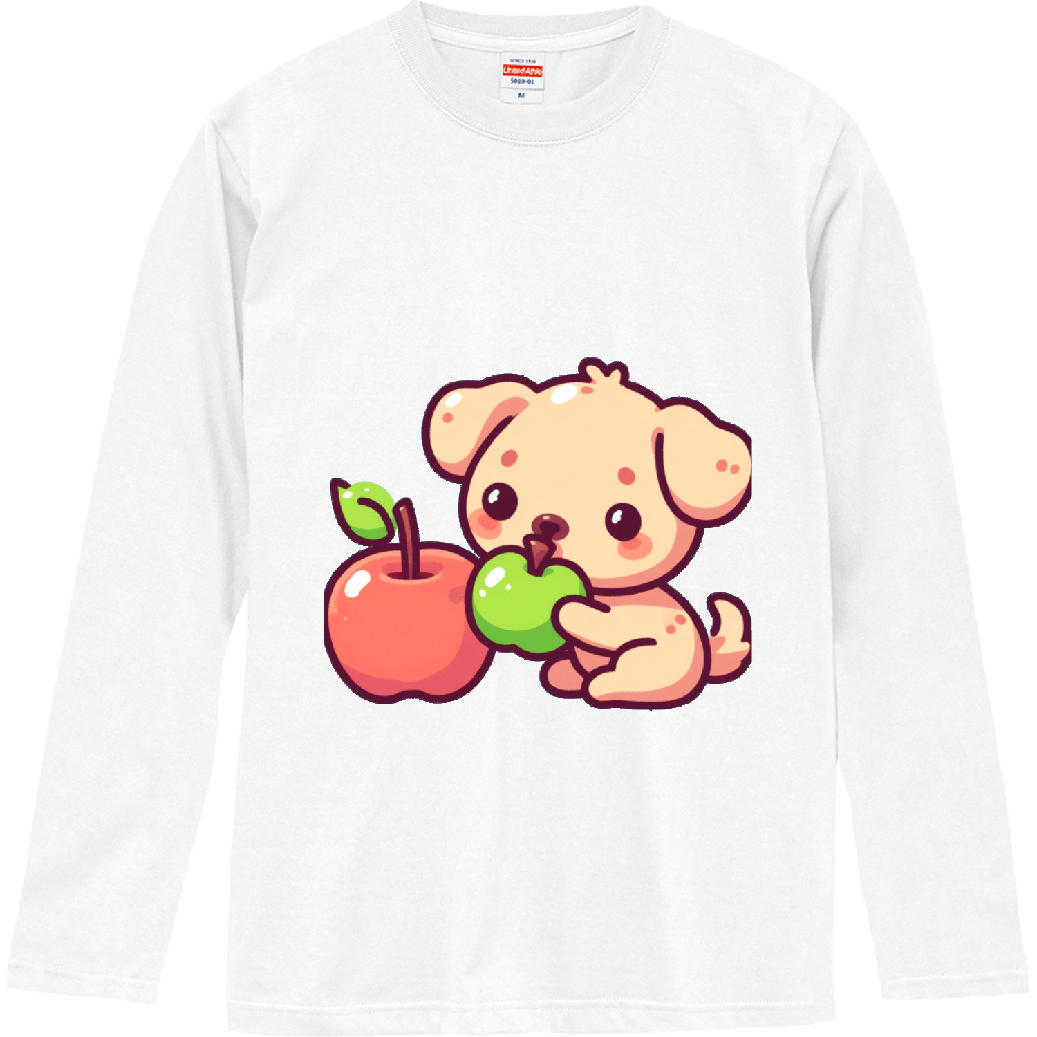 Dog eating apple（リンゴを食べる犬）レギュラーキャンバストートバッグ(M) (フルカラー転写プリント)の商品購入ページ｜クリエイターのオリジナルグッズ販売のオリラボマーケット