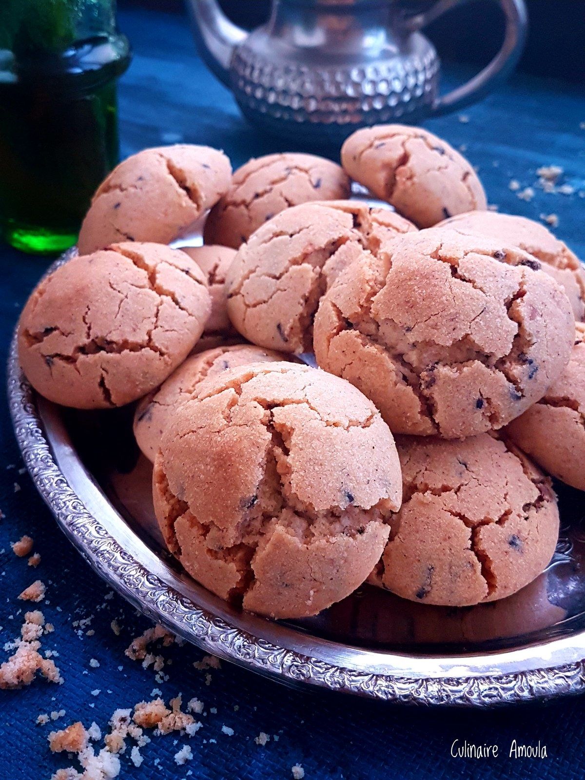 Ghriba bahla aux amandes et au vermicelle de chocolat Culinaire Amoula
