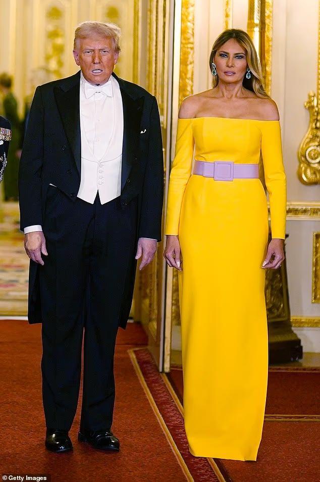 Melania Trump's canary yellow dress at UK state dinner divides critics