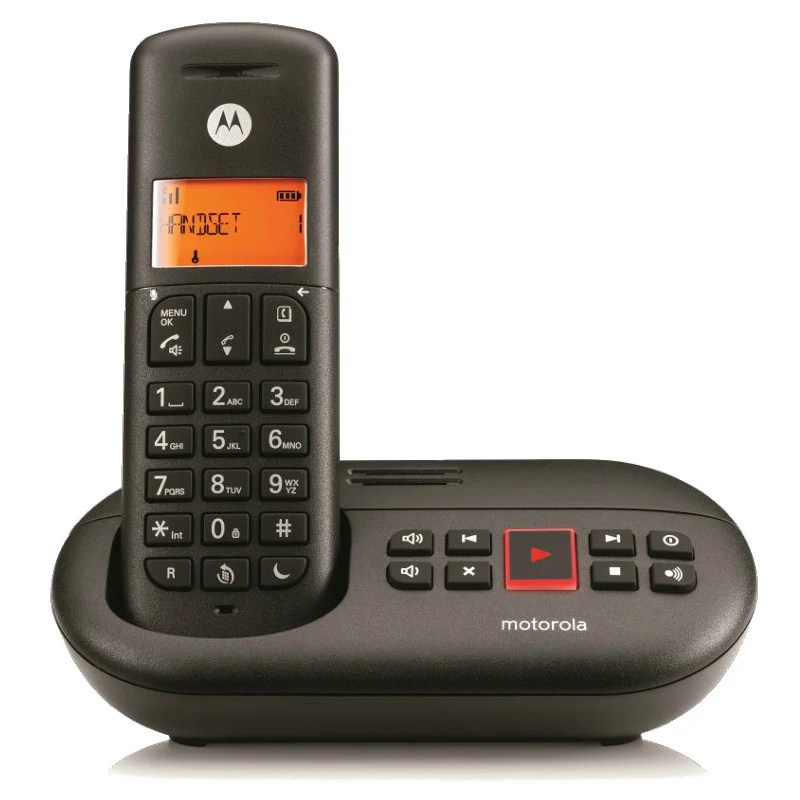 Motorola E211 Teléfono Inalámbrico Negro Con Contestador | Pccomponentes.com