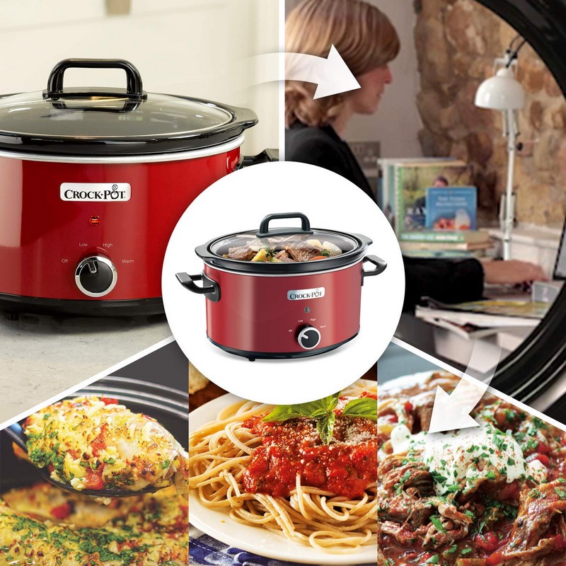 CrockPot SCV400RD050 Olla de Cocción Lenta 3.5L Roja