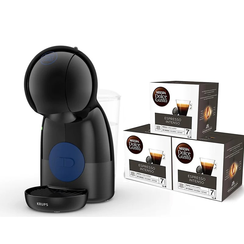 Pack Krups Nescafé Dolce Gusto Piccolo XS Negra + Tres Pack Cápsulas de