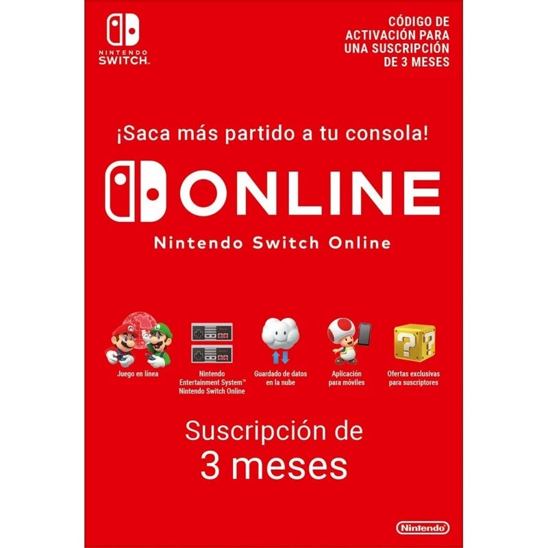 Nintendo Switch Online Suscripción Individual 3 meses (90 Días
