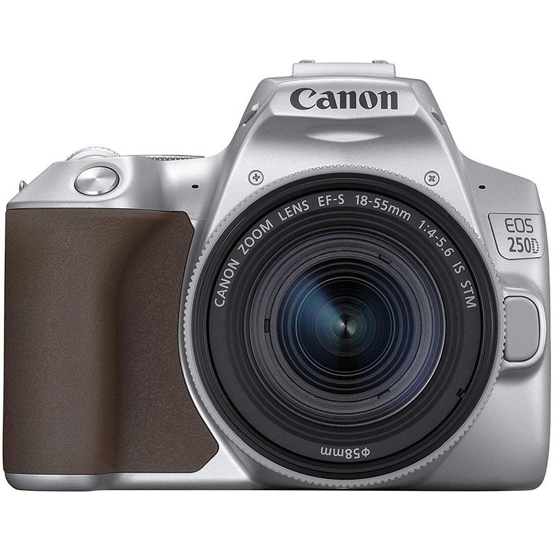 Canon 250D 24MP WiFi Prateada + Objetiva EFS 1855mm F45.6 IS STM