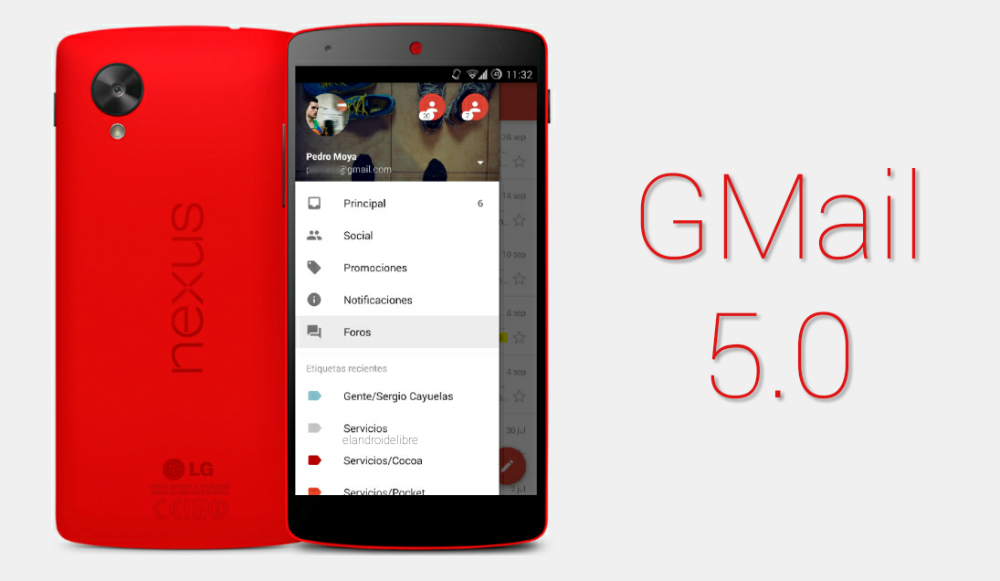 Gmail 5.0 sous Material Design téléchargez la nouvelle version [APK]